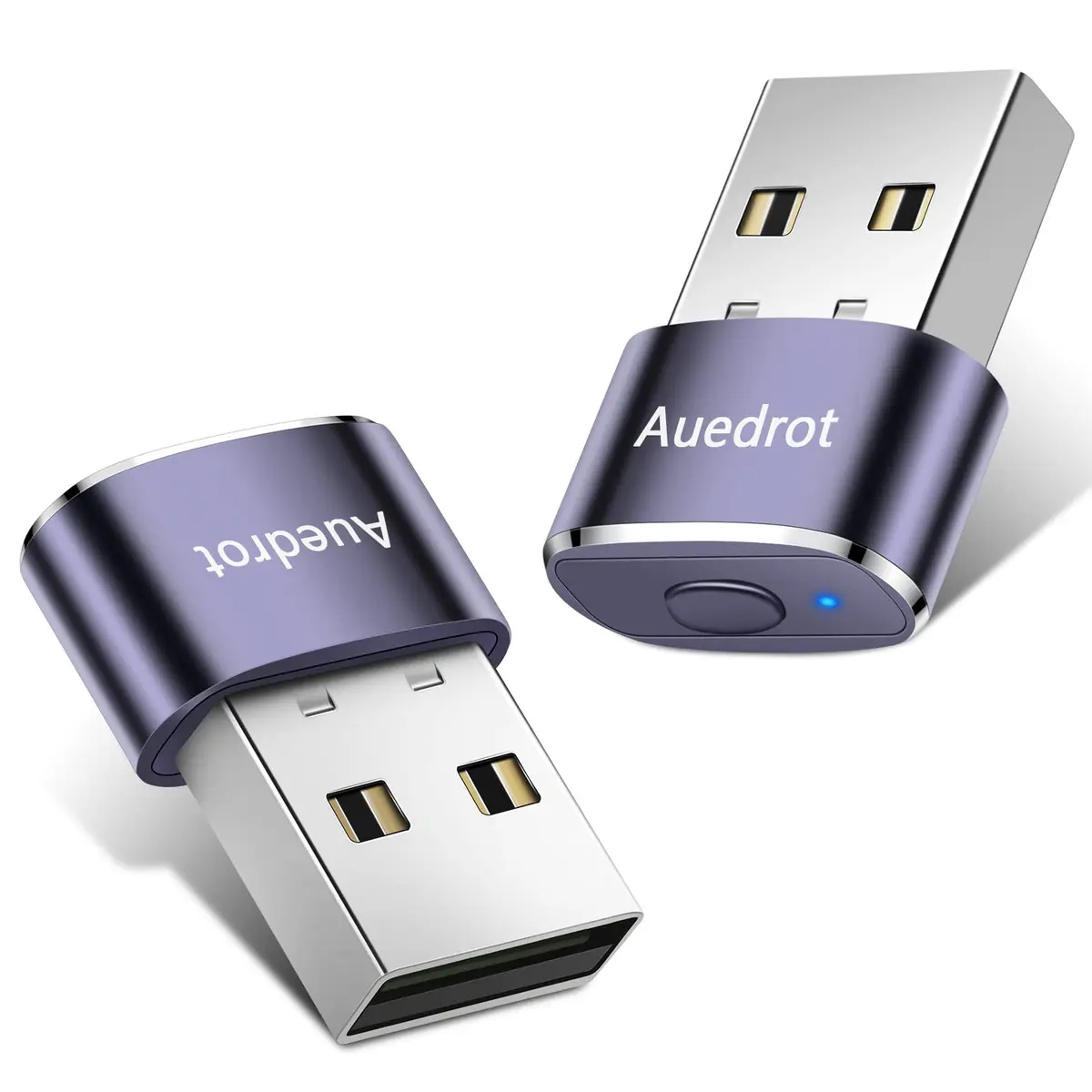 AUEDROT Metal Mouse Jiggler 2 PCS Purple | Undetectable USB Mouse Mover, 2 Jiggle Modes, Plug & Play (22*11*8mm, 3g) - main product image