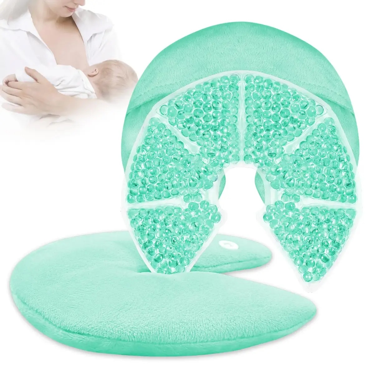 CONBELLA Hot Cold Gel Bead Breast Therapy Pack 17cm (6.69in) | Therapeutic Relief for Breastfeeding Mothers - main product image