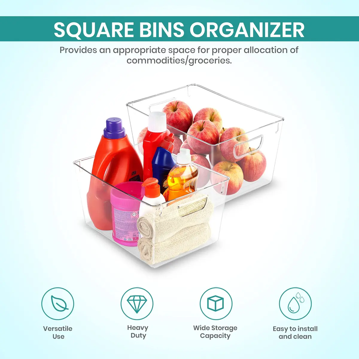 Utopia Kitchen Pantry Organizers and Storage Bins, 6 Pack, Large, Clear | Space-Saving Kitchen Storage - view 4