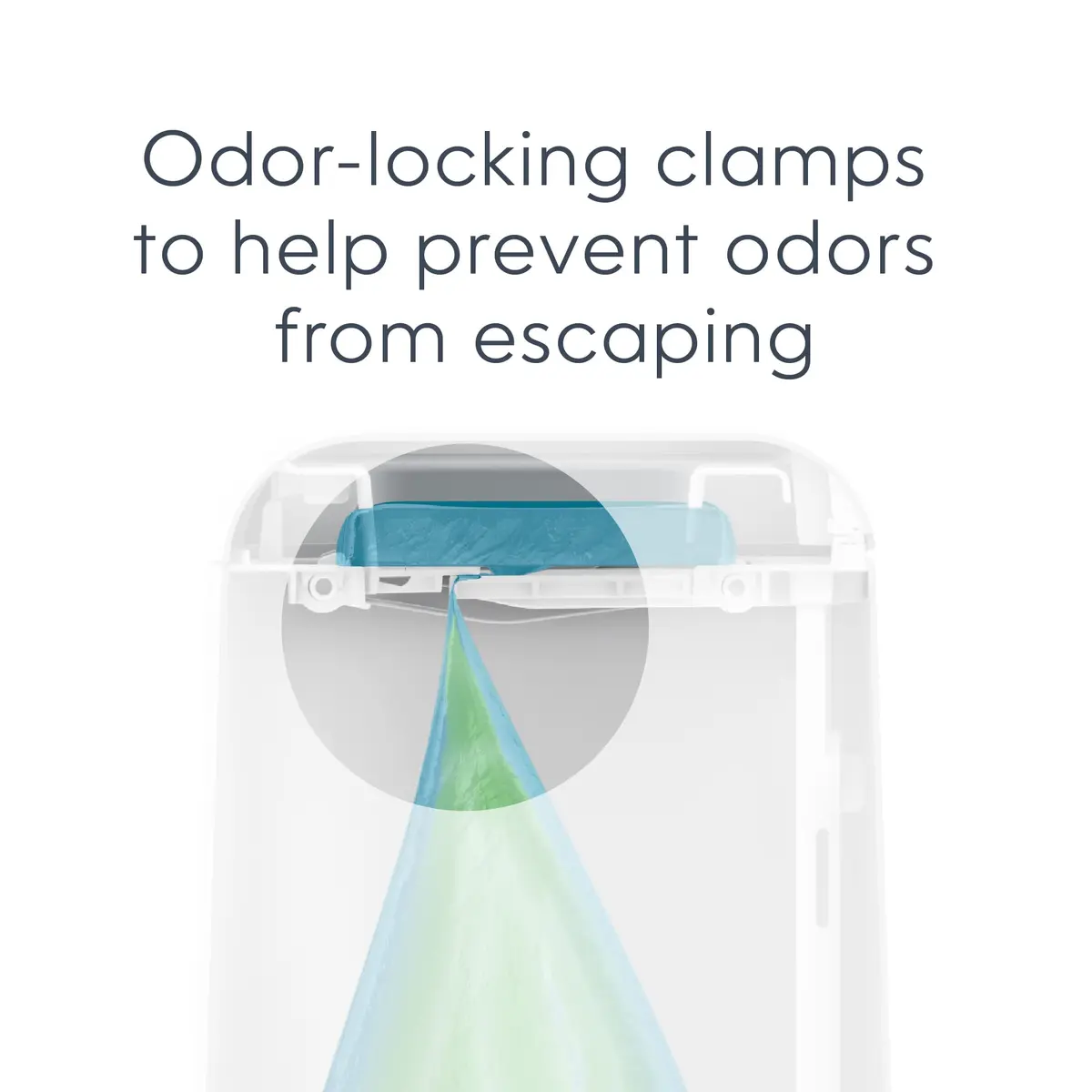 Diaper Genie Signature Pail with Refill | Odor Locking, Hands-Free, 846 Diapers Capacity - view 7