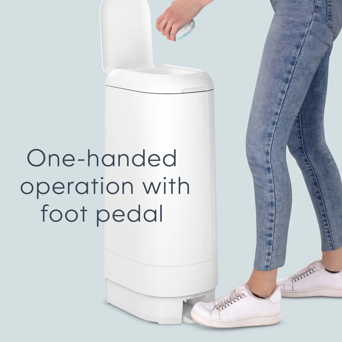 Diaper Genie Signature Pail with Refill | Odor Locking, Hands-Free, 846 Diapers Capacity - view 8