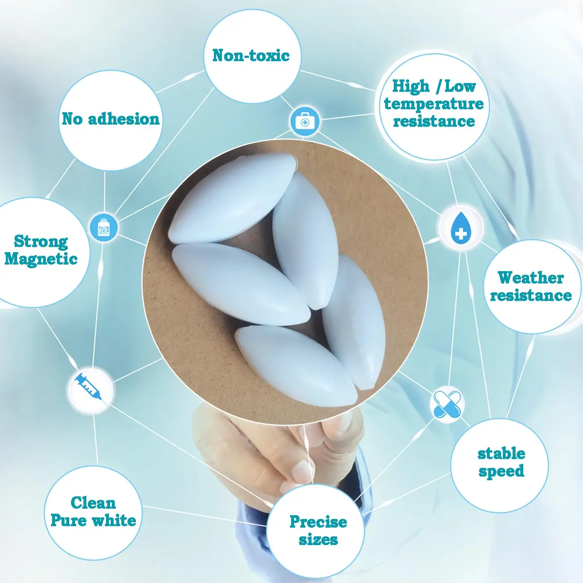 BBTCTY Magnetic Stirrer Stir Bars 15X35 mm Olive Shape | Chemically Inert, 5 PCS, USA Import - view 5