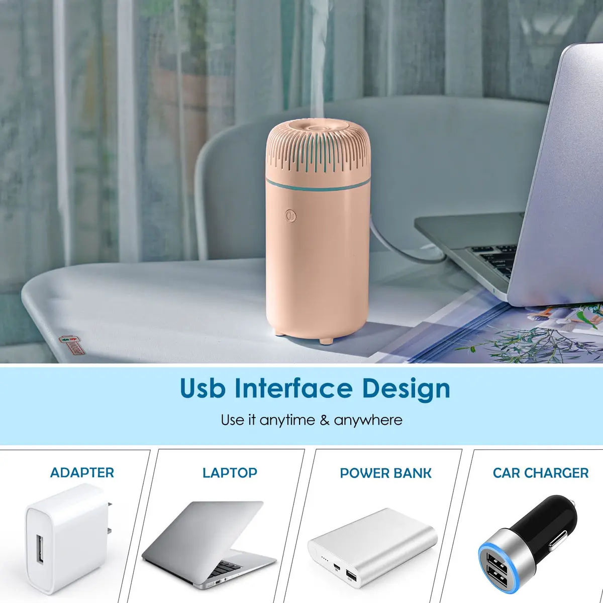 UrrSovv USB Car Diffuser Humidifier 100ml (3.4 Fl Oz) | Ultrasonic Cool Mist for Fresh Air - view 4