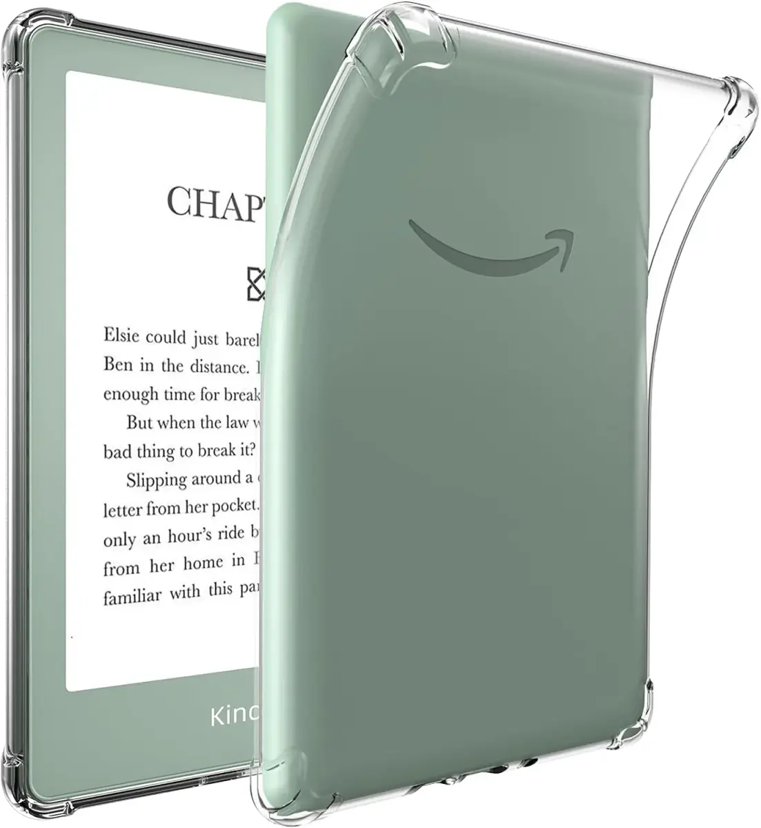 KEEXYICC Clear Case for 6.8" Kindle Paperwhite 11th Gen 2021 & Signature Edition | Slim Protective TPU Back Cover with Bumper Corners - main product image
