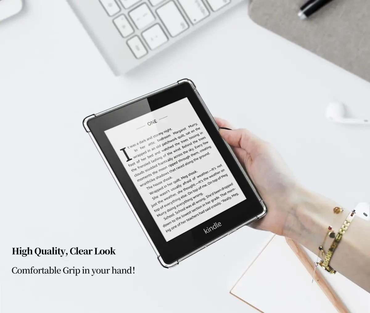 KEEXYICC Clear Case for 6.8" Kindle Paperwhite 11th Gen 2021 & Signature Edition | Slim Protective TPU Back Cover with Bumper Corners - view 10