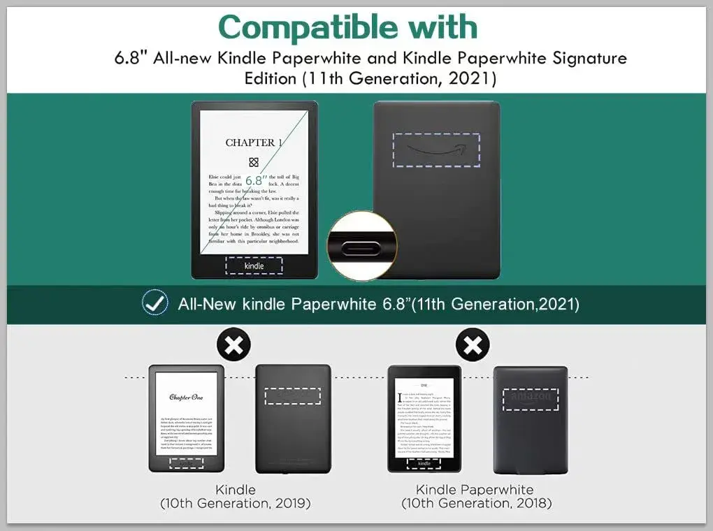 KEEXYICC Clear Case for 6.8" Kindle Paperwhite 11th Gen 2021 & Signature Edition | Slim Protective TPU Back Cover with Bumper Corners - view 2