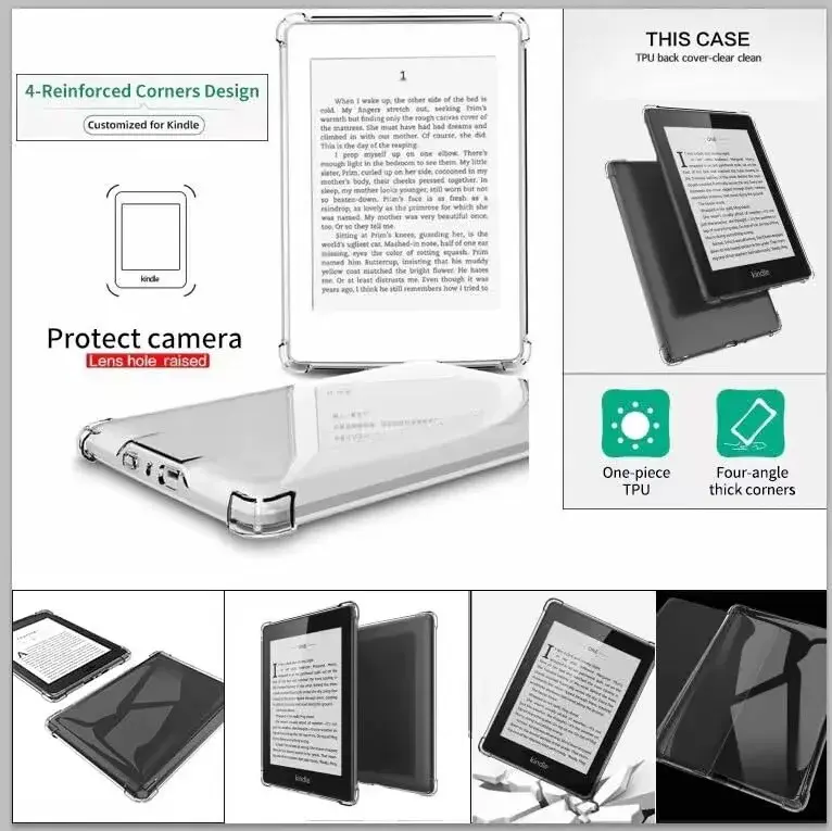 KEEXYICC Clear Case for 6.8" Kindle Paperwhite 11th Gen 2021 & Signature Edition | Slim Protective TPU Back Cover with Bumper Corners - view 4