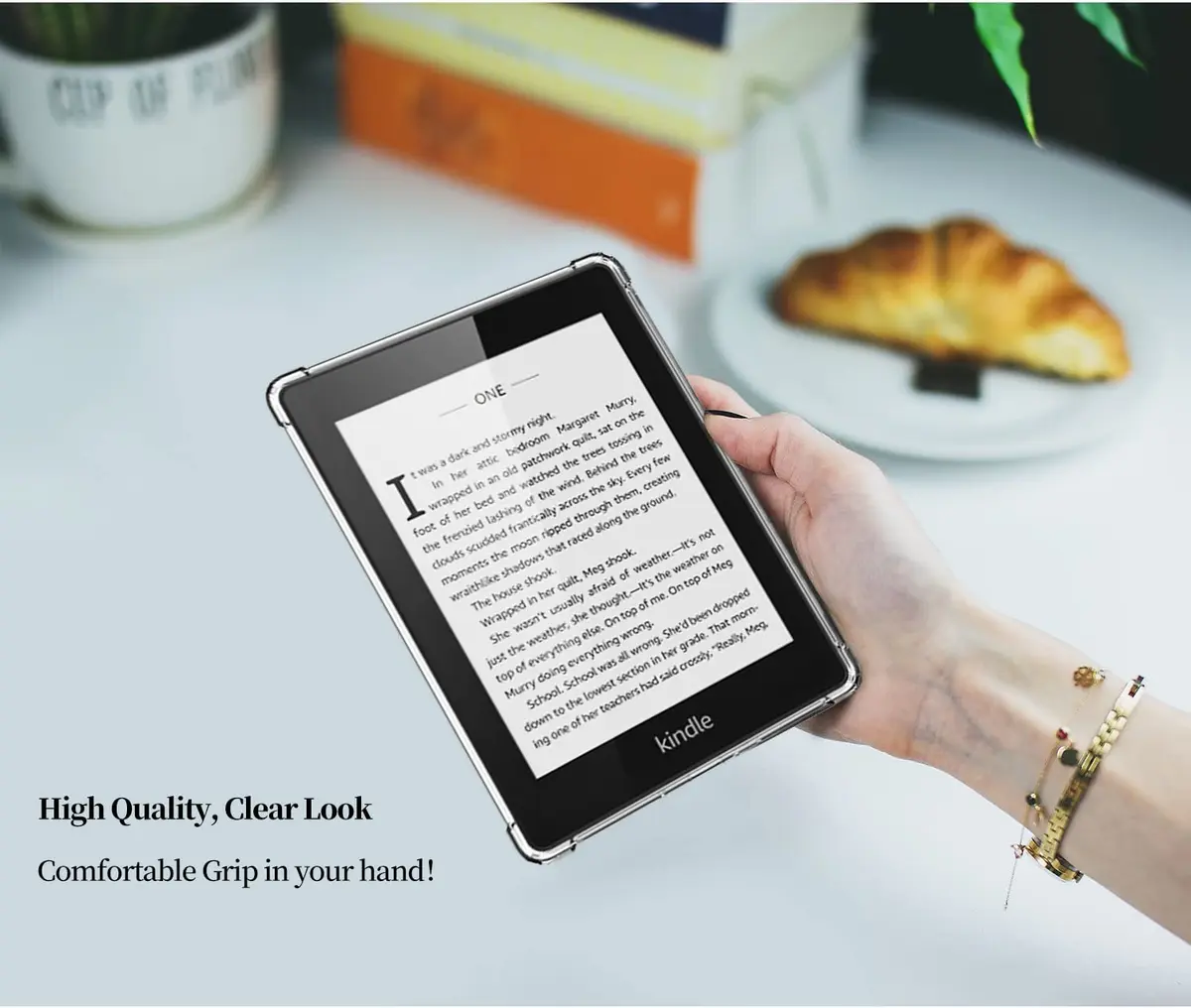 KEEXYICC Kindle Paperwhite 10th Gen Transparent Cover | Ultra-Thin Silicone Shell with Thick Corners - view 7