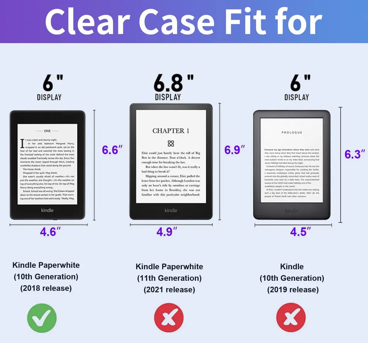 KEEXYICC Kindle Paperwhite 10th Gen Transparent Cover | Ultra-Thin Silicone Shell with Thick Corners - view 2