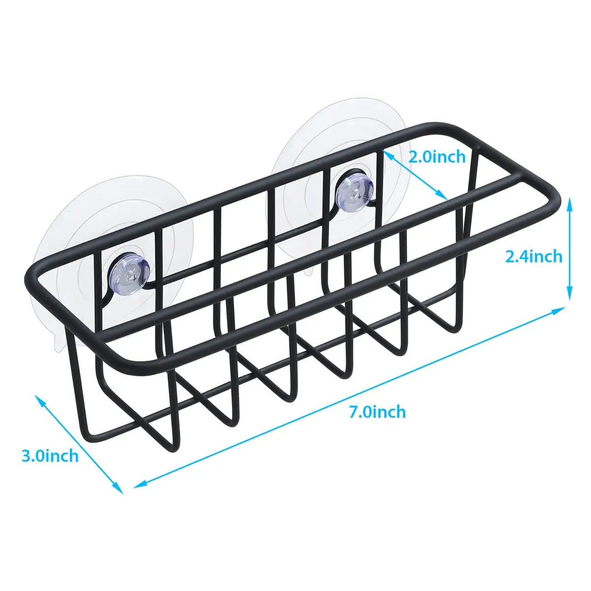 TESOT Sink Caddy Sponge Holder SUS304 Stainless Steel Black | Rust-Resistant Kitchen Organizer - view 6