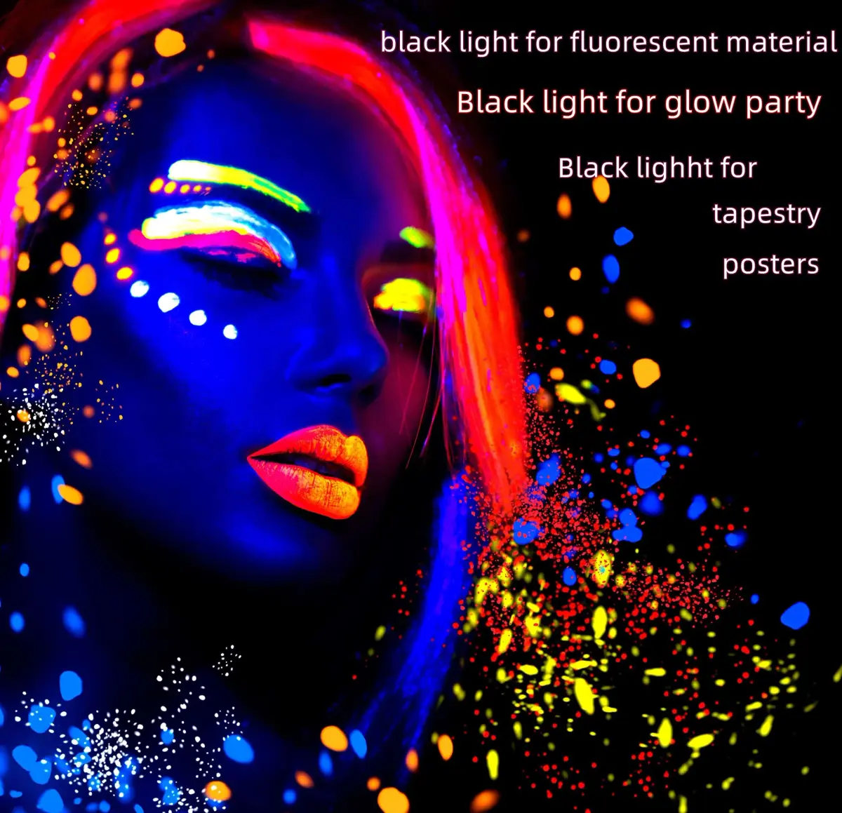 THLIFURE UV Black Light Bar 1ft LED Blacklight Strip Lights (2-Pack, 10W) | Magnetic USB-C Powered for Glow Parties & Tapestries - view 5