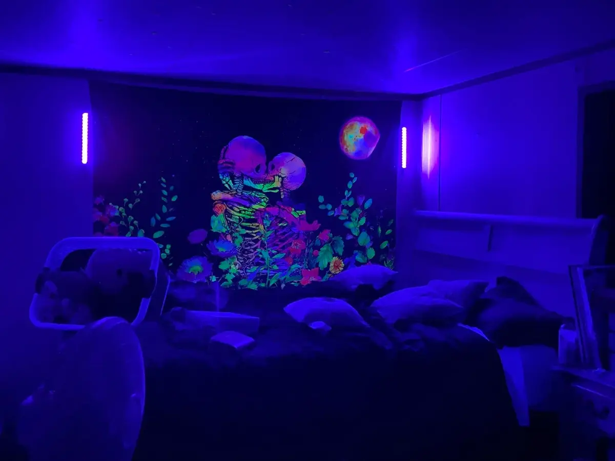 THLIFURE UV Black Light Bar 1ft LED Blacklight Strip Lights (2-Pack, 10W) | Magnetic USB-C Powered for Glow Parties & Tapestries - view 6