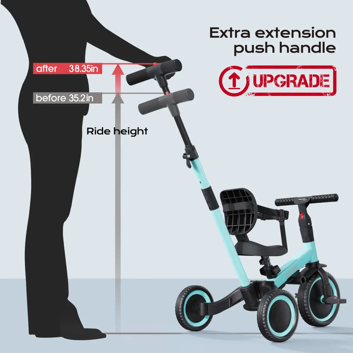 newyoo TR007 5-in-1 Tricycle for Toddlers 1-3 Years | ASTM & EN188 Approved Carbon Steel Frame - view 5