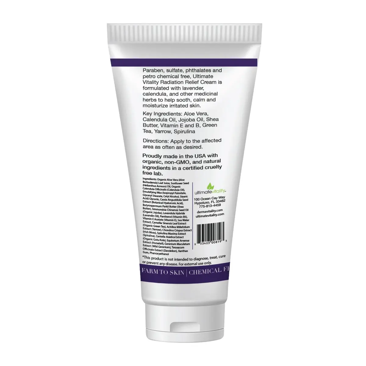 UltimateVitality Radiation Burn Relief Cream Calendula Cream 59ml (2 oz) | Natural Organic Paraben Free - view 2