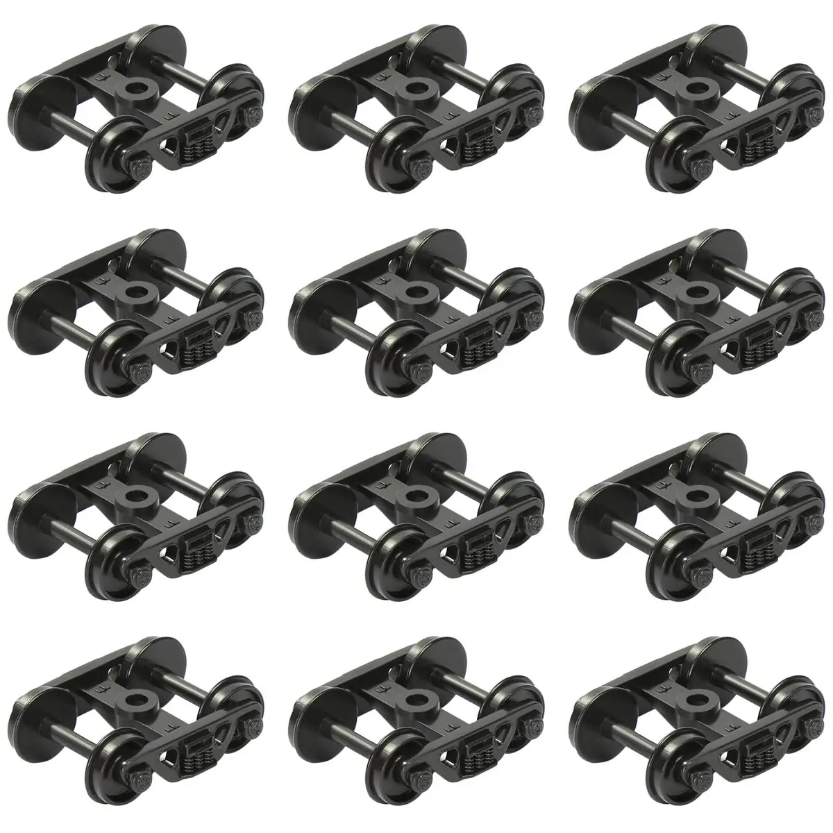 Evemodel Model Train Bogie 12pcs HO Scale 1:87 | Durable Plastic Wheels for HO Model Railways - main product image