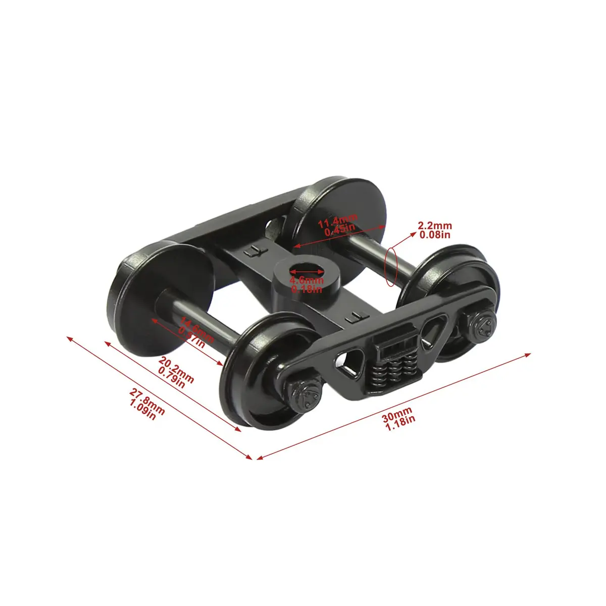 Evemodel Model Train Bogie 12pcs HO Scale 1:87 | Durable Plastic Wheels for HO Model Railways - view 3