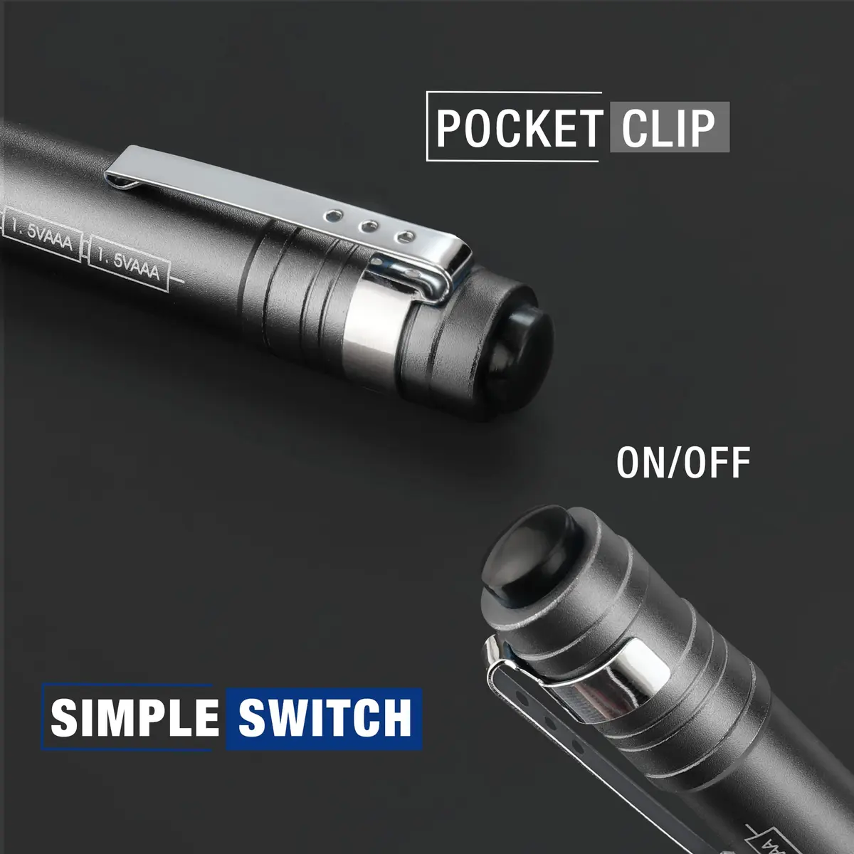 WORKPRO LED Pen Light, Aluminum Pen Flashlight with Clip, 4-Pack (30g/1.05 oz each) | Bright Inspection Light for Mechanics & Outdoor Use - view 5