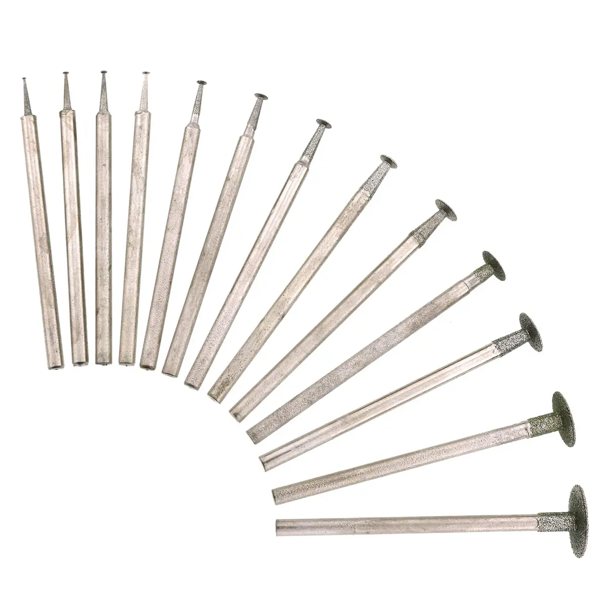 JianLing 13-Piece Diamond Grinding Burr Set 2.35mm Shank | T-Shape Head for Rotary Tools - main product image