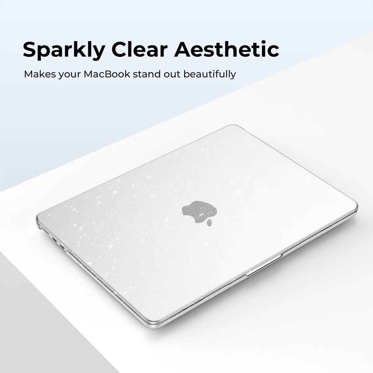 EooCoo Sparkly Case for MacBook Air 13 inch M5/M4/M3/M2 2026-2022 | Clear, Ultra-Thin & Scratch-Resistant - view 3