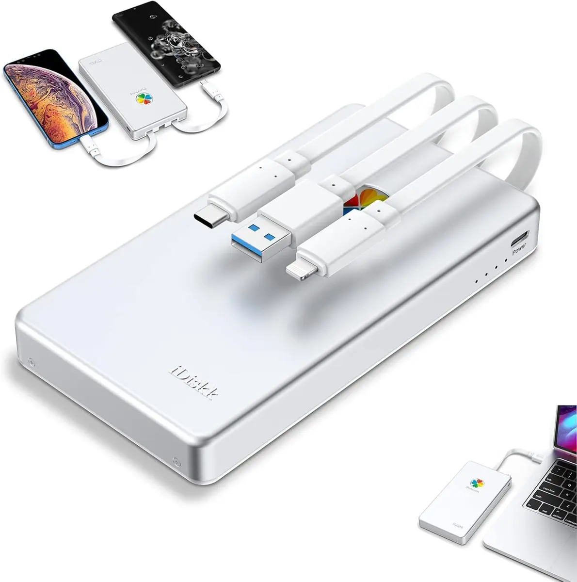 iDiskk 2TB External Hard Drive for iPhone & Android | 2TB Phone Backup Storage - main product image