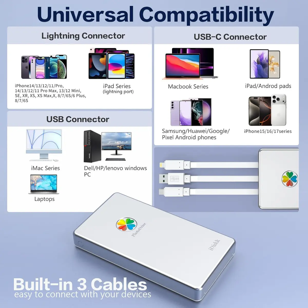 iDiskk 2TB External Hard Drive for iPhone & Android | 2TB Phone Backup Storage - view 2