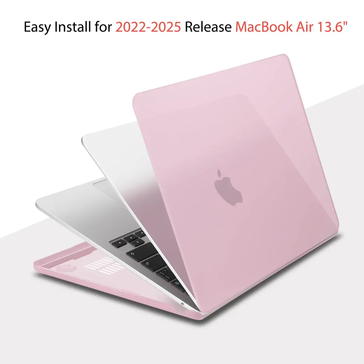 Teryeefi Hard Case for MacBook Air 13.6 inch (M2/M3/M4 Chip) with Keyboard Cover & Screen Protector | Frosted Chalk Pink - view 5