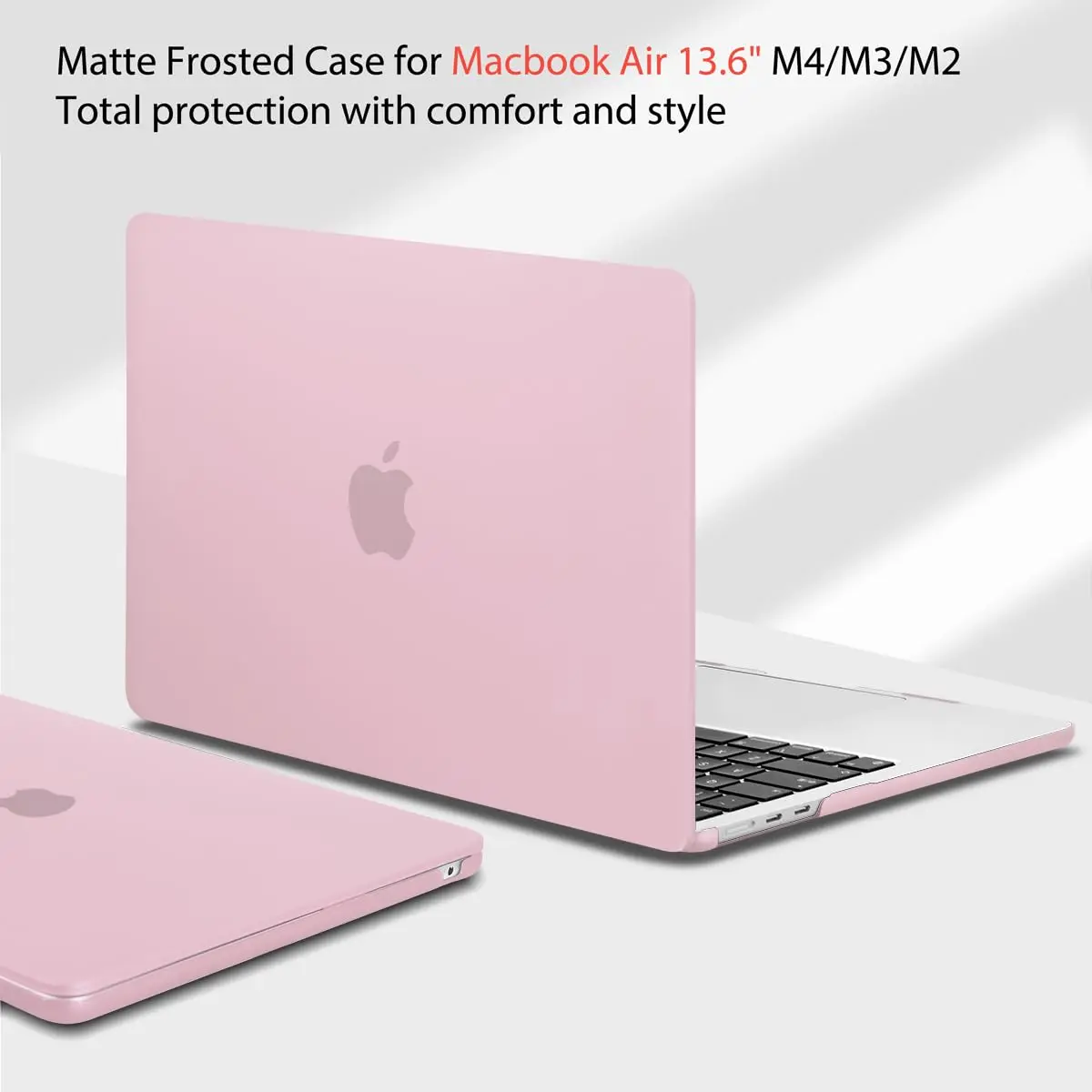 Teryeefi Hard Case for MacBook Air 13.6 inch (M2/M3/M4 Chip) with Keyboard Cover & Screen Protector | Frosted Chalk Pink - view 4