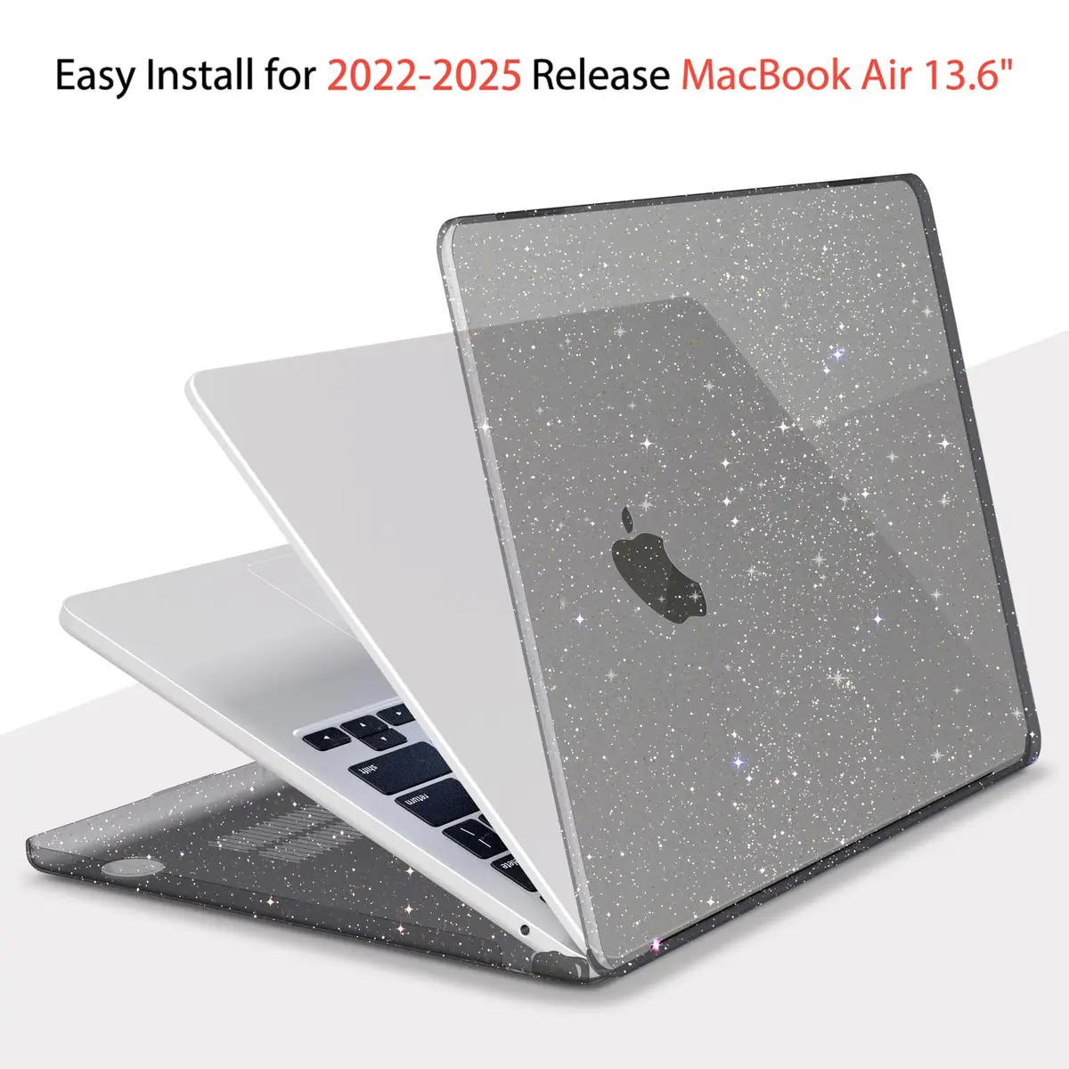 Teryeefi MacBook Air 13.6 inch Case with M2 M3 M4 Models | Glitter Sparkly Black - view 5