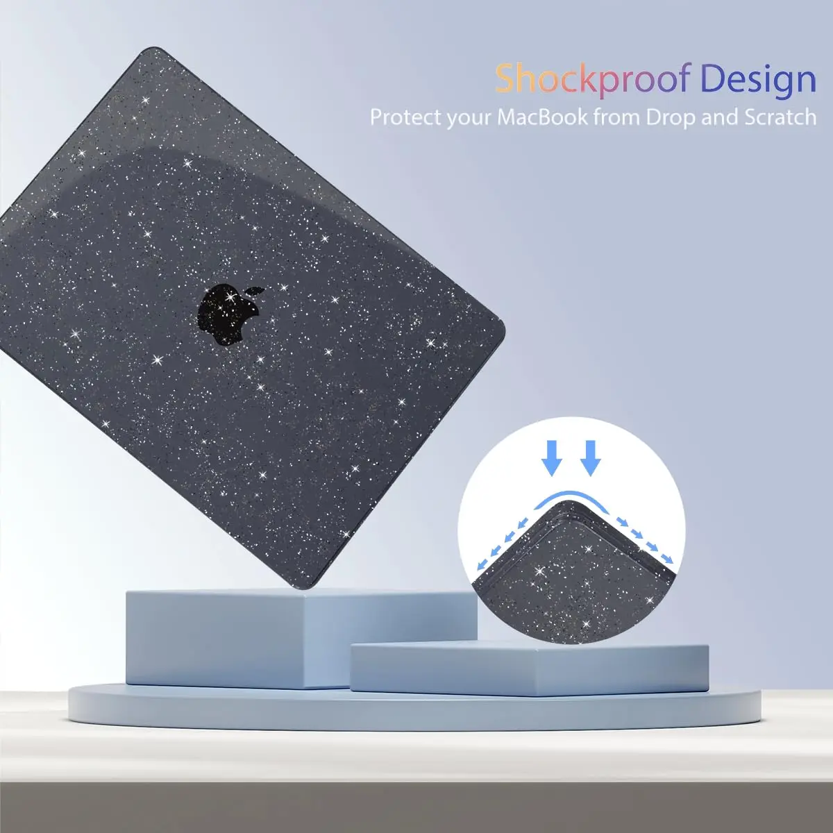 Teryeefi MacBook Air 13.6 inch Case with M2 M3 M4 Models | Glitter Sparkly Black - view 7