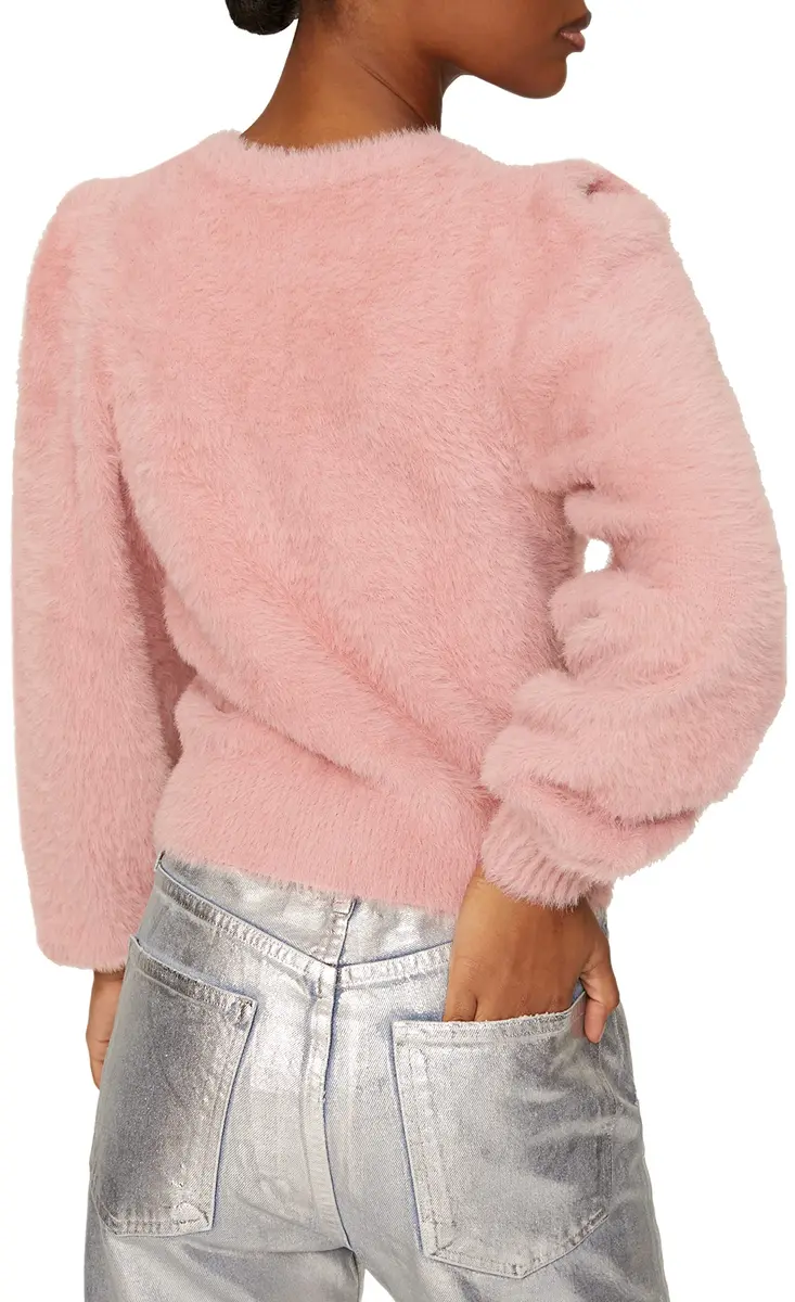 Ronny Kobo Collective Carina Fuzzy Sweater Pink Medium | Cozy, Loose Fit, Nylon & Spandex - view 4