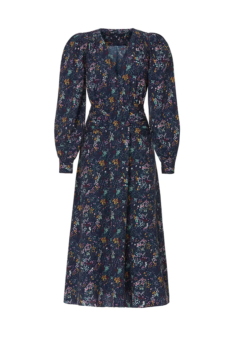 Derek Lam Collective Blue Floral Dress 52 | Elegant Floral Midi for Women - view 2