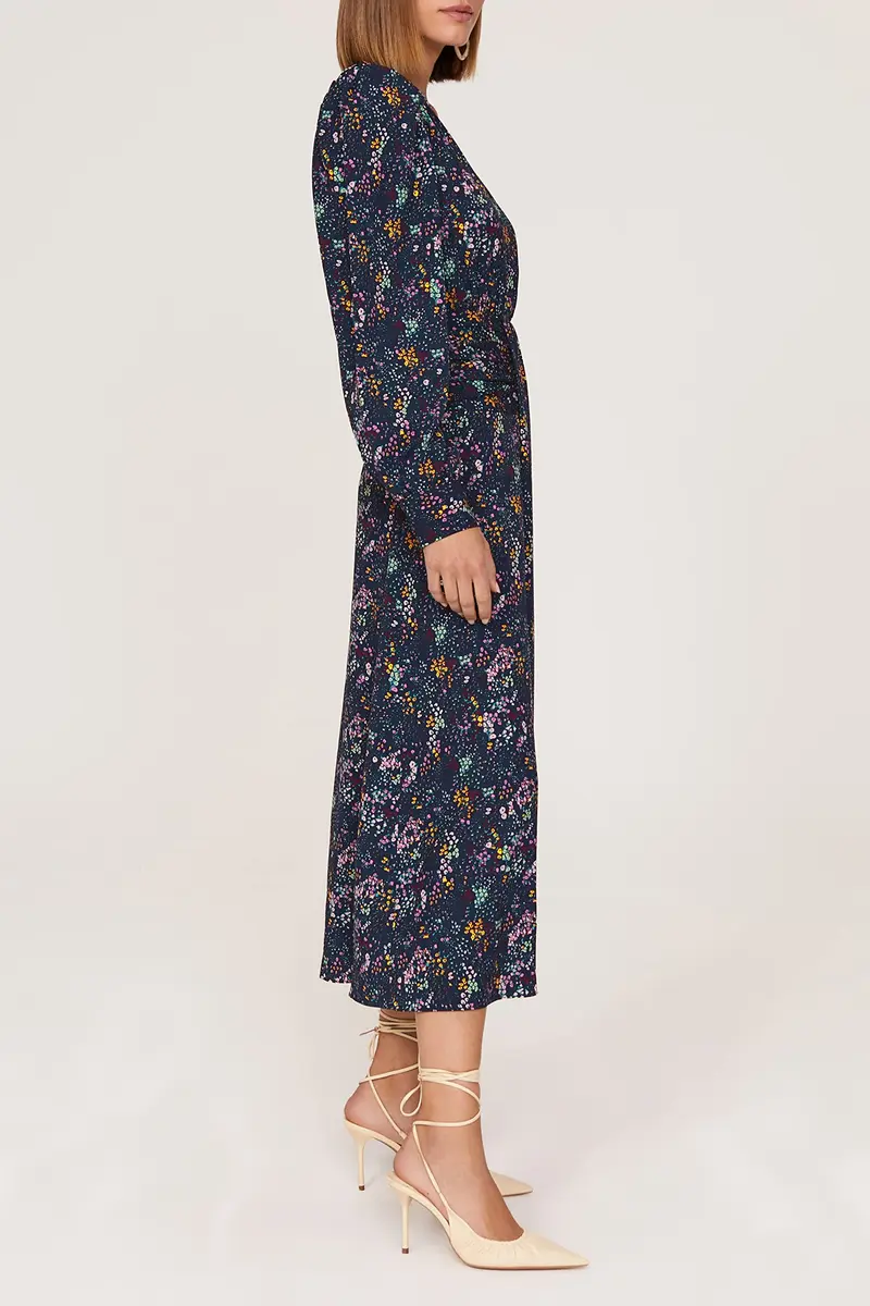 Derek Lam Collective Blue Floral Dress 52 | Elegant Floral Midi for Women - view 3