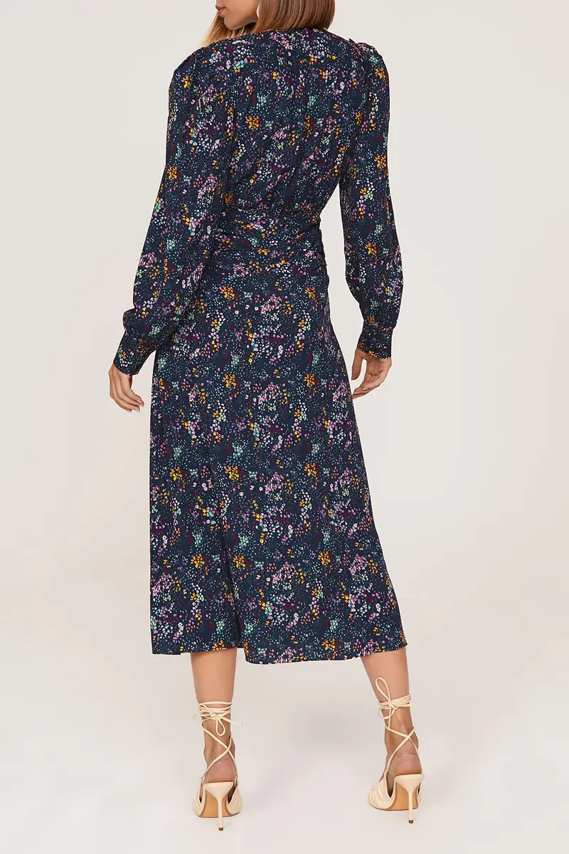 Derek Lam Collective Blue Floral Dress 52 | Elegant Floral Midi for Women - view 4