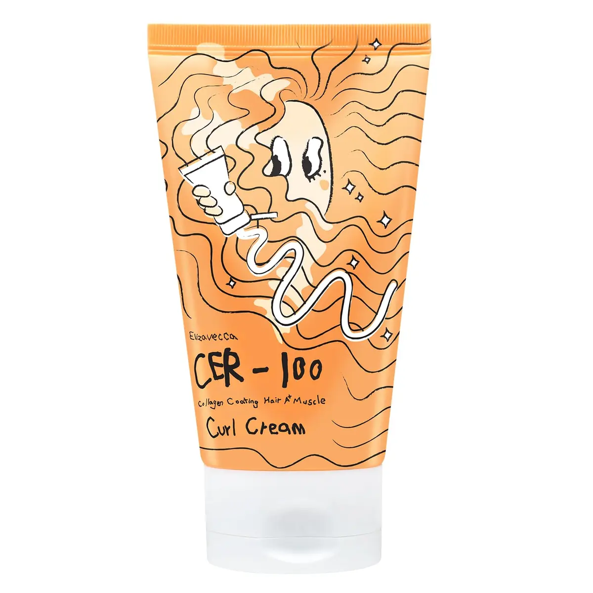 Elizavecca CER-100 Collagen Coating Hair A+ Muscle Curl Cream 120 ml | Moisturizes & Restores Elasticity - main product image