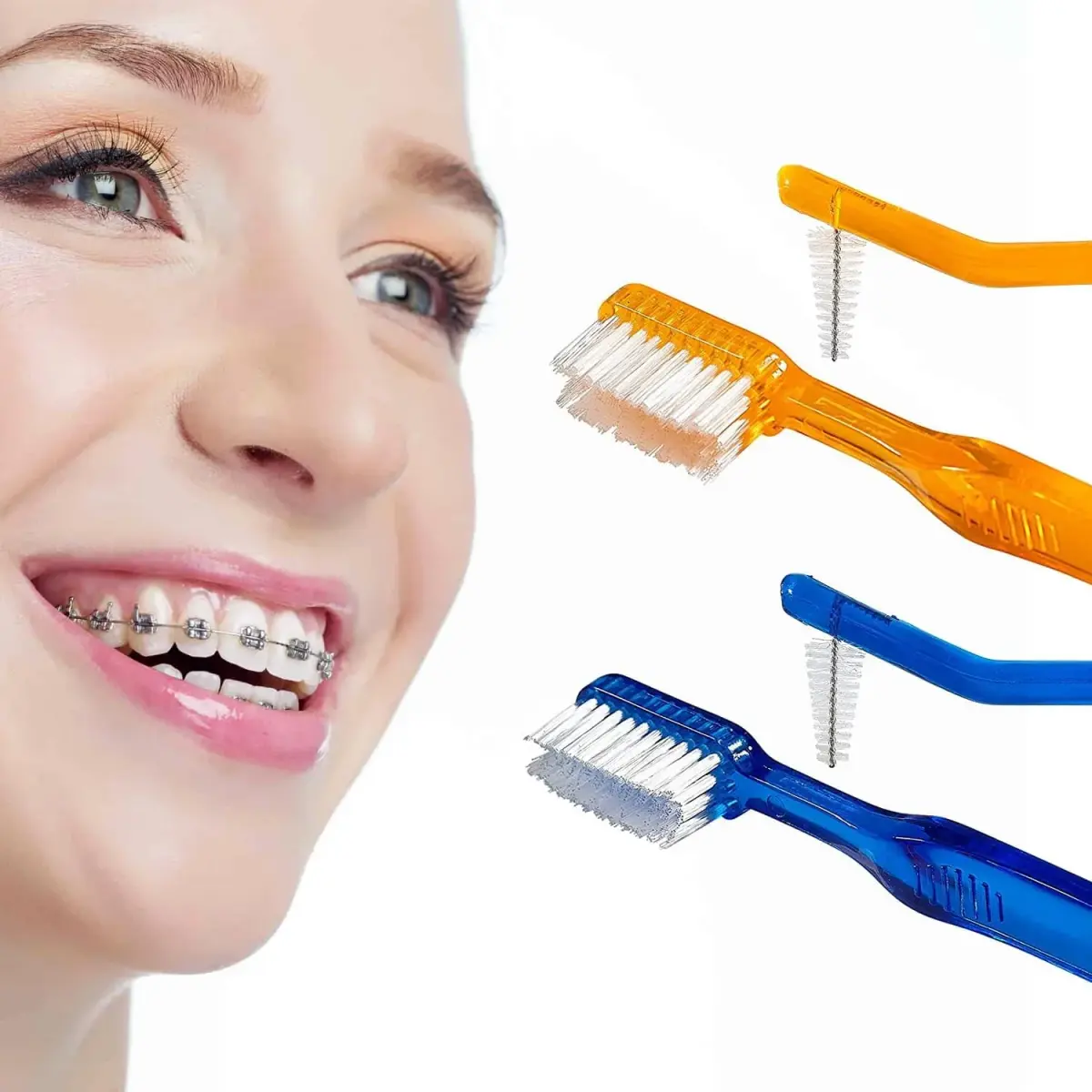 AIM DENTAL SUPPLY Toothbrush for Braces, Soft Head V-Trimmed Design 2-Pack | Orthodontic Cleaning with Soft Bristles - view 8