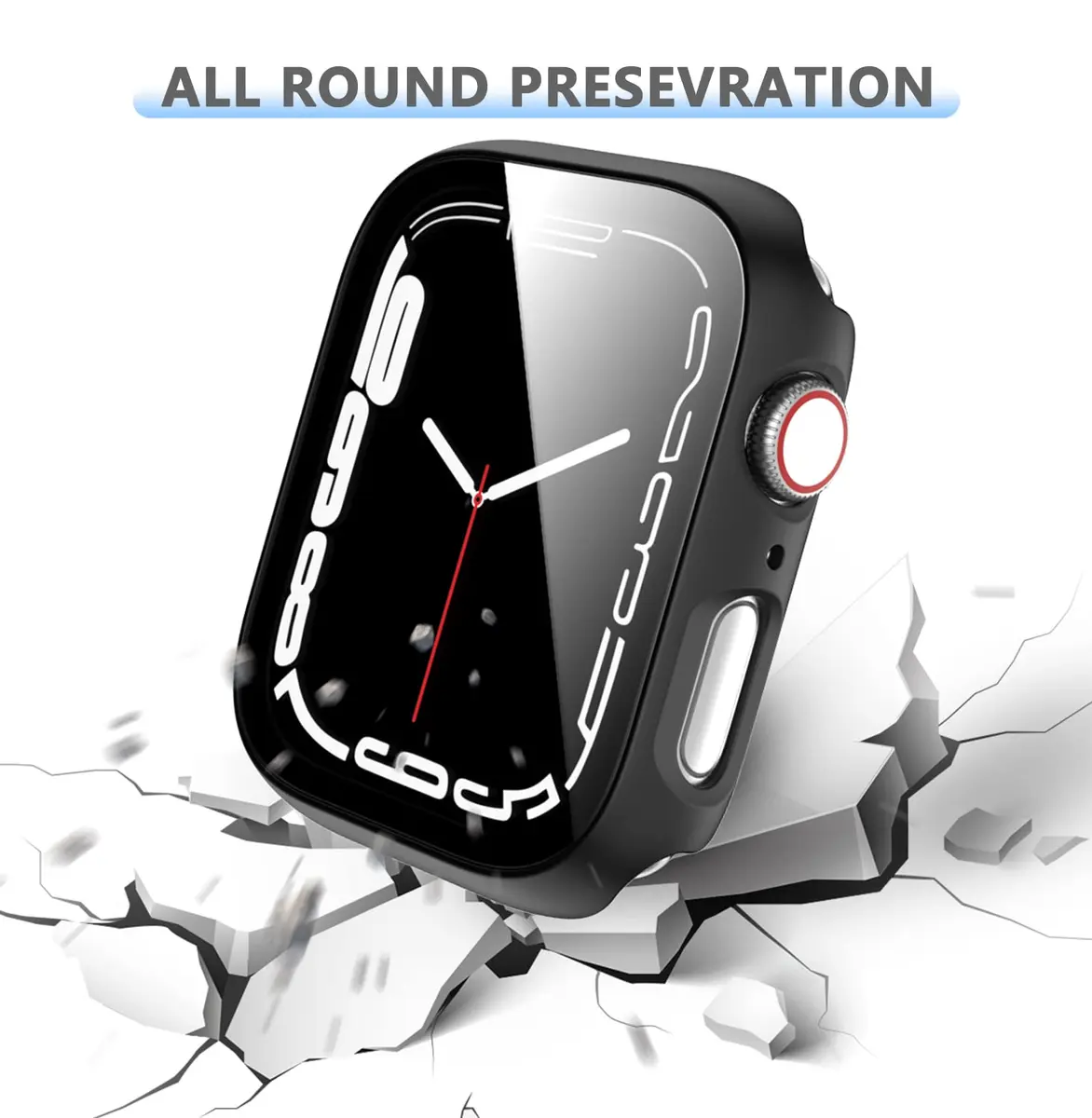 Rontion 6 Pack Hard PC Case for Apple Watch 44mm SE 3/SE 2/ Series 6/SE/5/4 with Built-in Tempered Glass Screen Protector - view 4