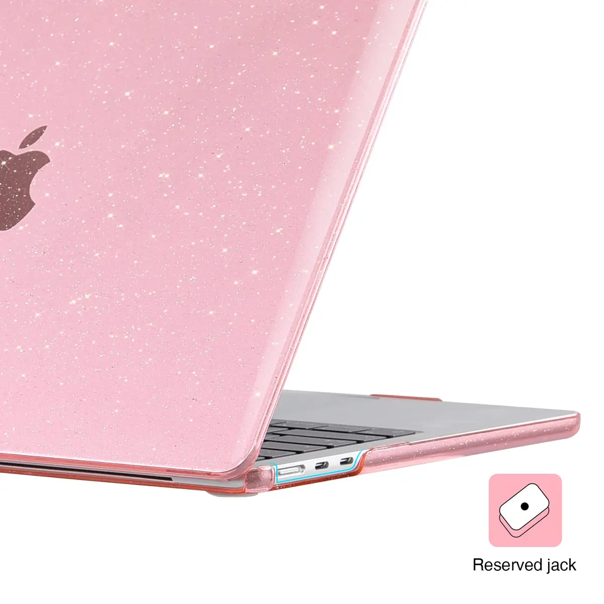 EooCoo Sparkly Pink Case for MacBook Air 13 inch 2022-2026 | Ultra-thin Scratch-Resistant Cover - view 3