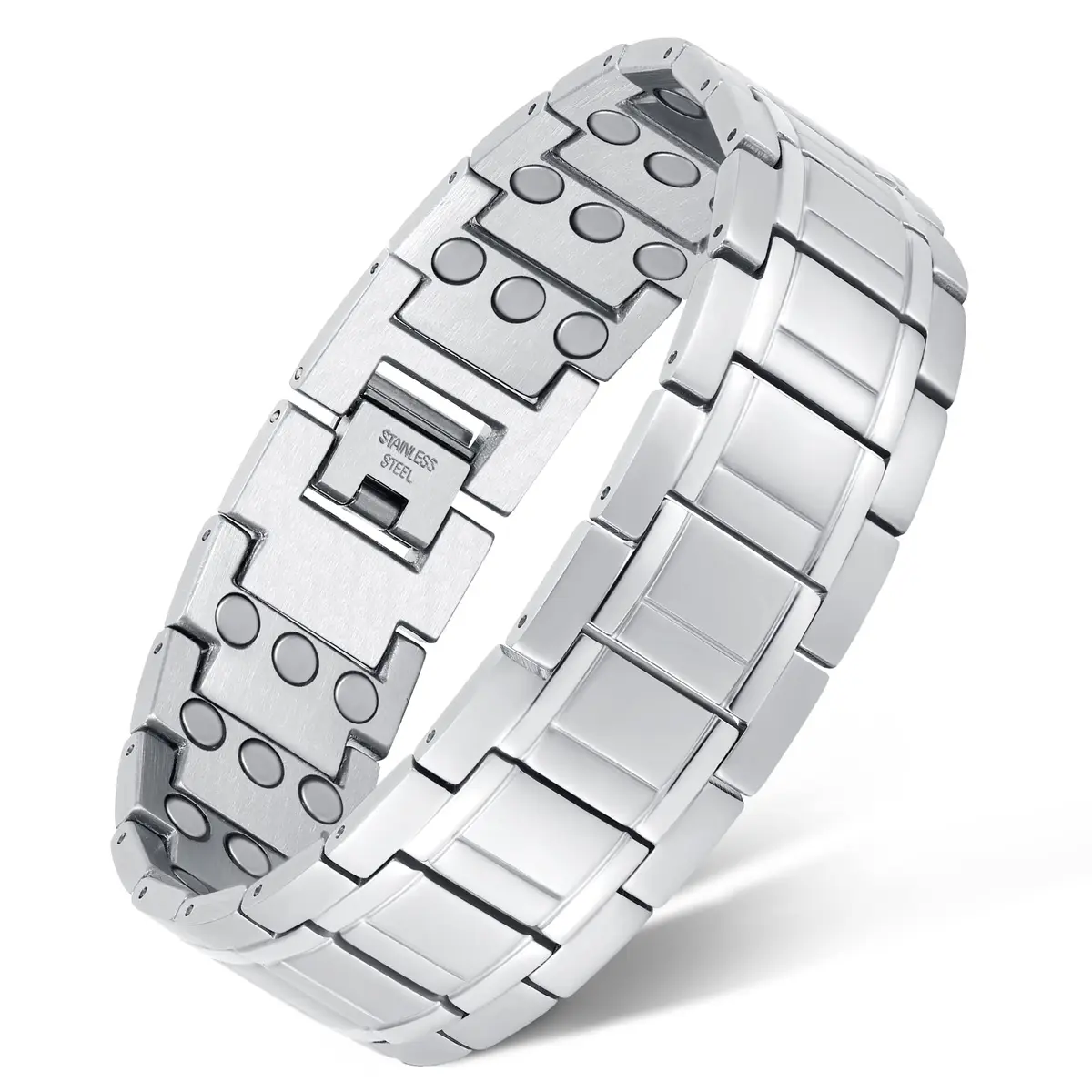 Feraco Magnetic Bracelet for Men Titanium Steel 21.7cm (8.54in) | 3500 Gauss Magnets - main product image