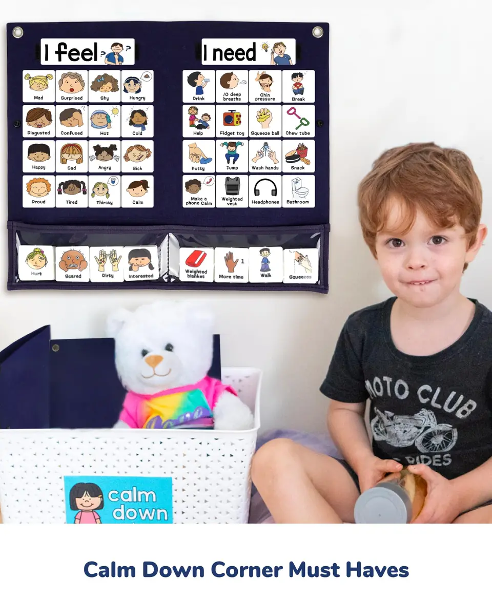 CHEFAN Feelings Chart for Kids, Autism & SEL Classroom Tool | Visual Emotion & Needs Board - view 2