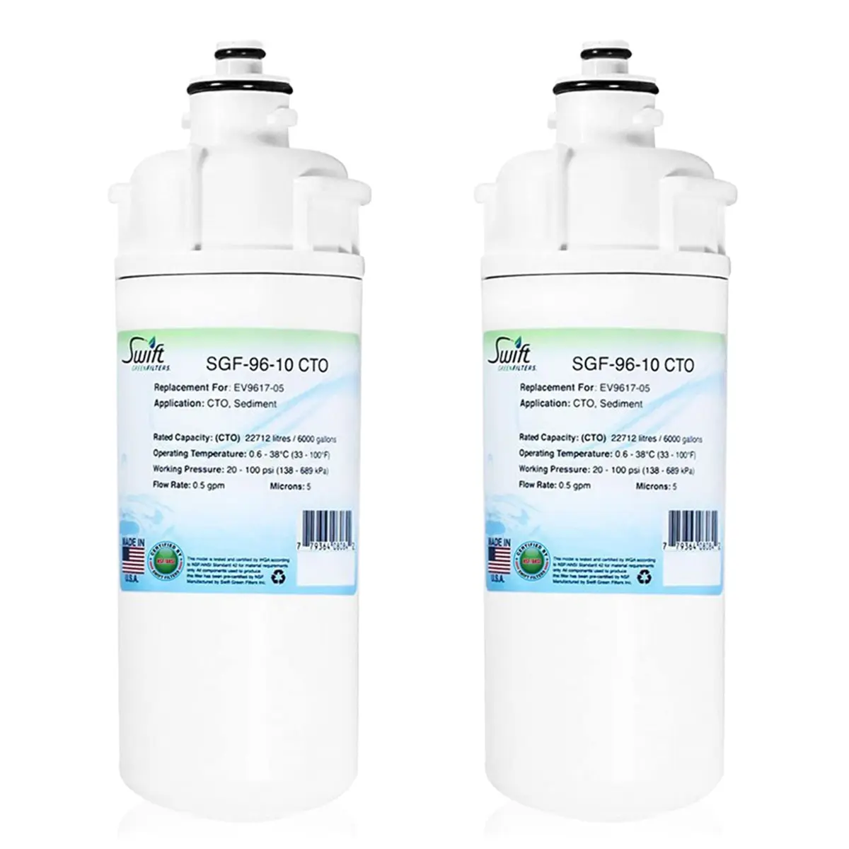 Swift Green Filters SGF-96-10 CTO Compatible Commercial Water Filter Cartridge 2 Pack | Reduces VOCs & Odor - main product image