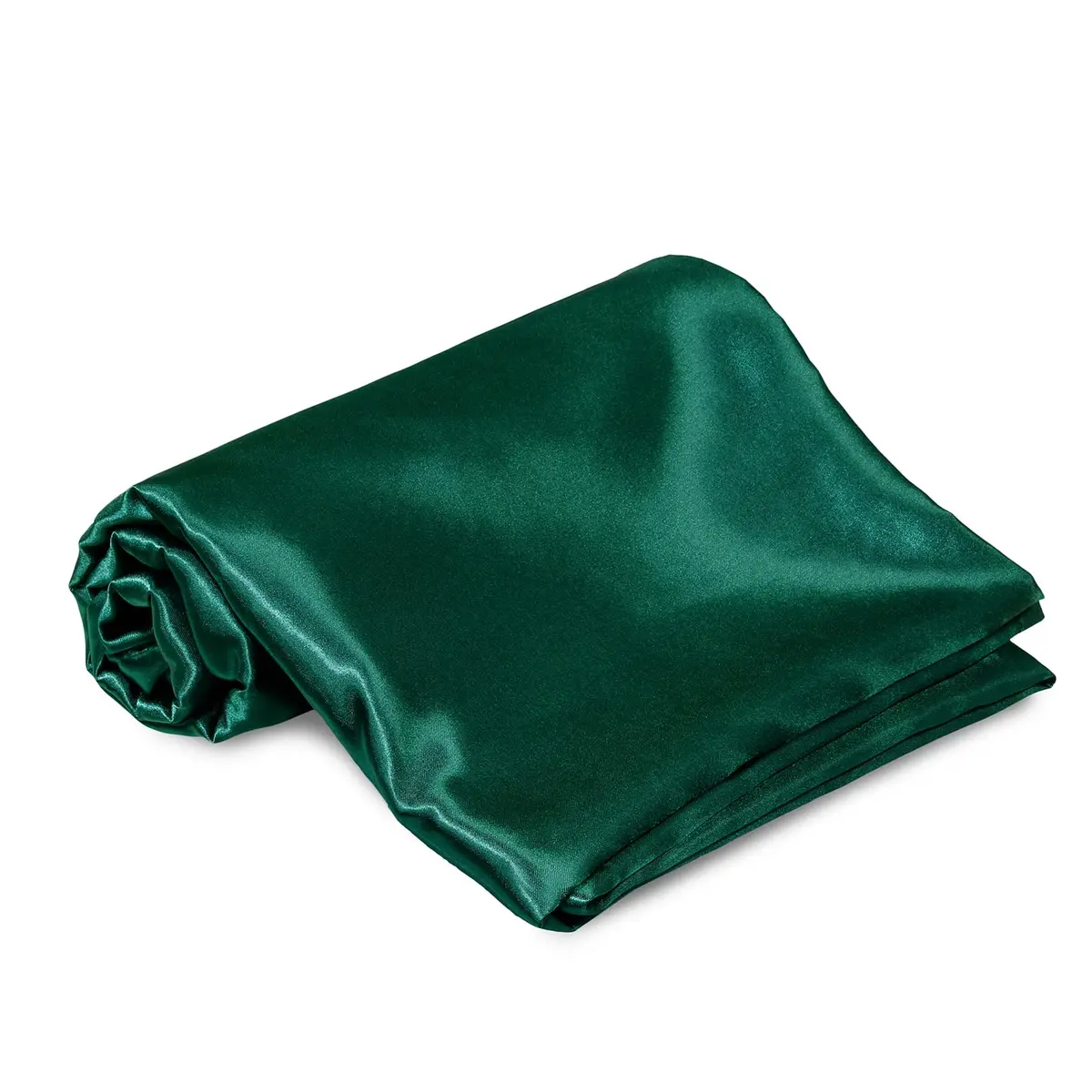 Homiest Blackish Green Satin Flat Sheet Twin | Silky, Wrinkle-Resistant, 100% Polyester - view 2