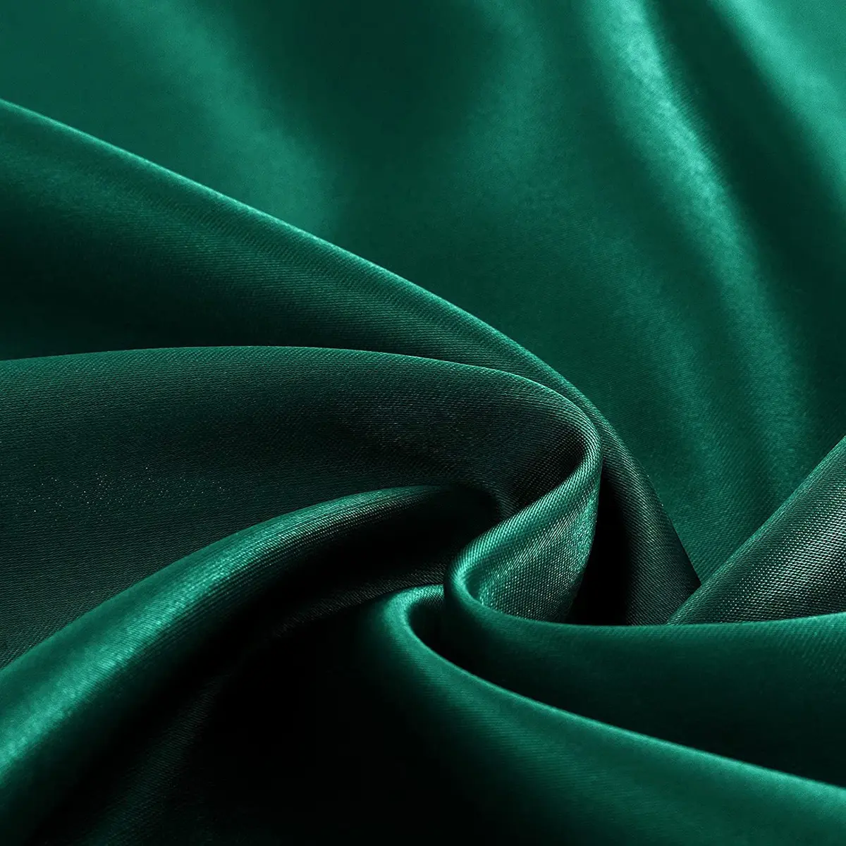 Homiest Blackish Green Satin Flat Sheet Twin | Silky, Wrinkle-Resistant, 100% Polyester - view 3