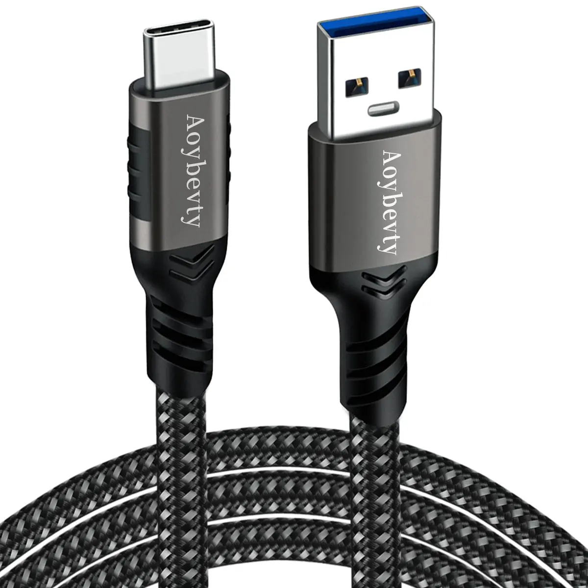 Aoybevty USB A to USB C Cable 10FT (3.05m), 10Gbps Data Transfer & 60W Fast Charging | Grey - main product image