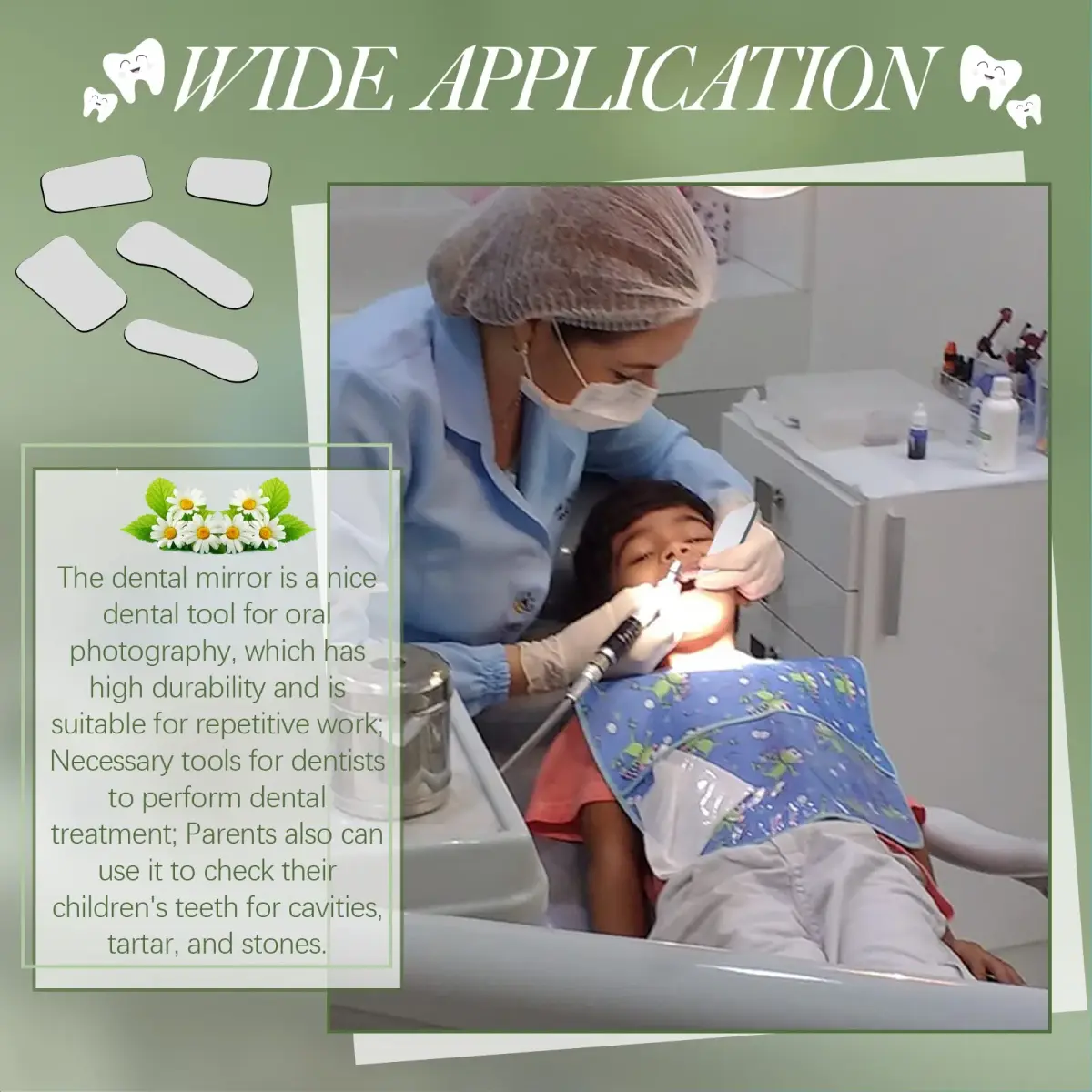 Frienda 10Pcs Dental Photography Intraoral Mirror Set | 5 Shapes, Double-Sided Glass Reflectors for Teeth Photos, with 10 Drawstring Bags for Dentist Clinic or Home Oral Check - view 7