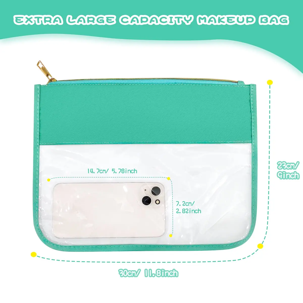LOKFAR Cosmetic Bag 30cm x 23cm | Waterproof Nylon Makeup Toiletry Pouch - view 2