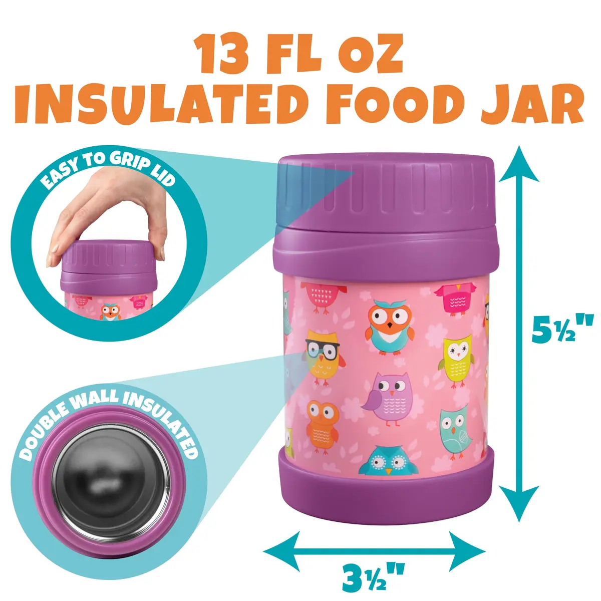Bentology Kids Insulated Lunch Box Set with thermos Food Jar and Ice Pack | Food Safe, BPA-Free, Suitable for Ages 3+ - view 3