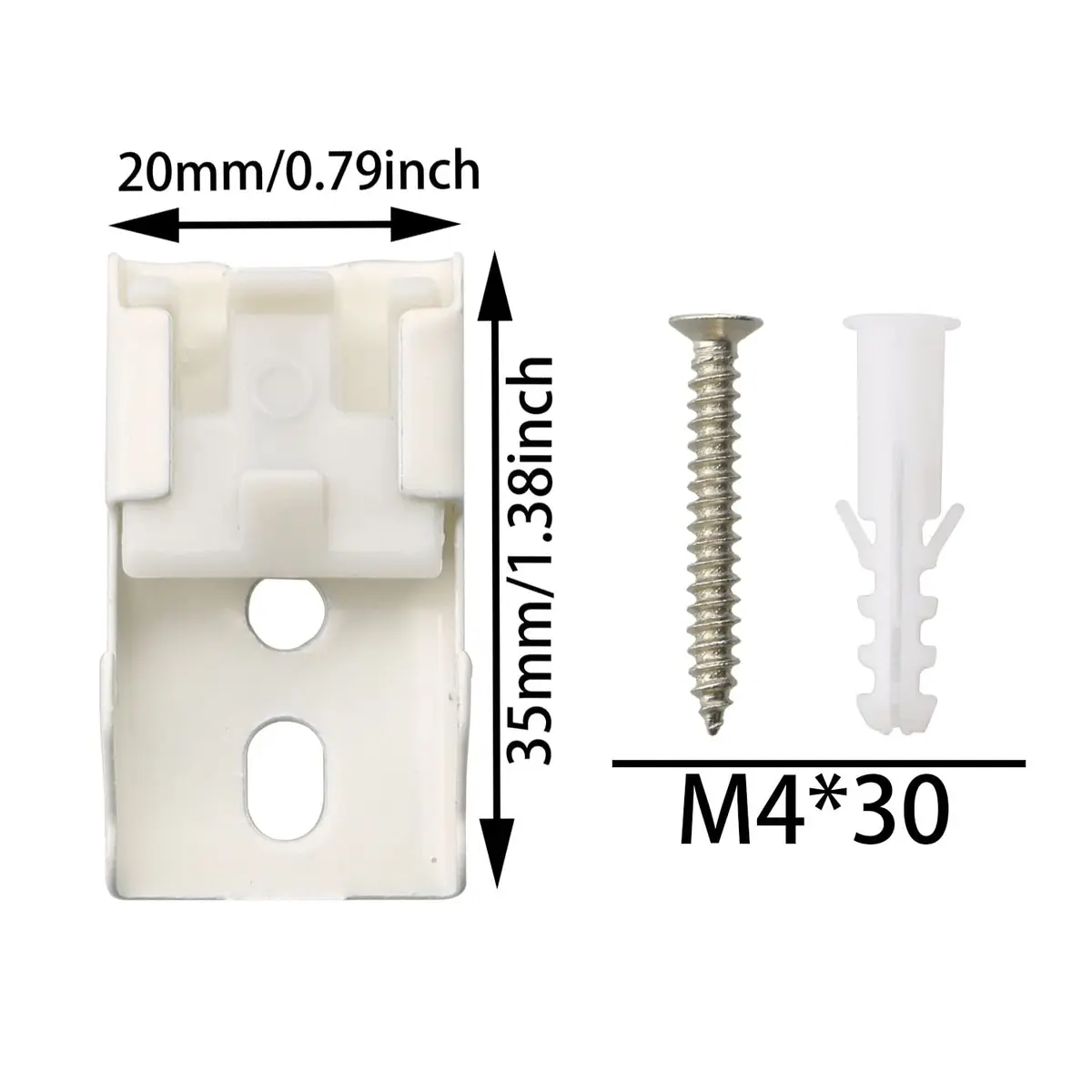 MEETOOT 12pcs Curtain Track Mounting Bracket White Ceiling Mount Brackets 36mm Support Load 3kg - view 2