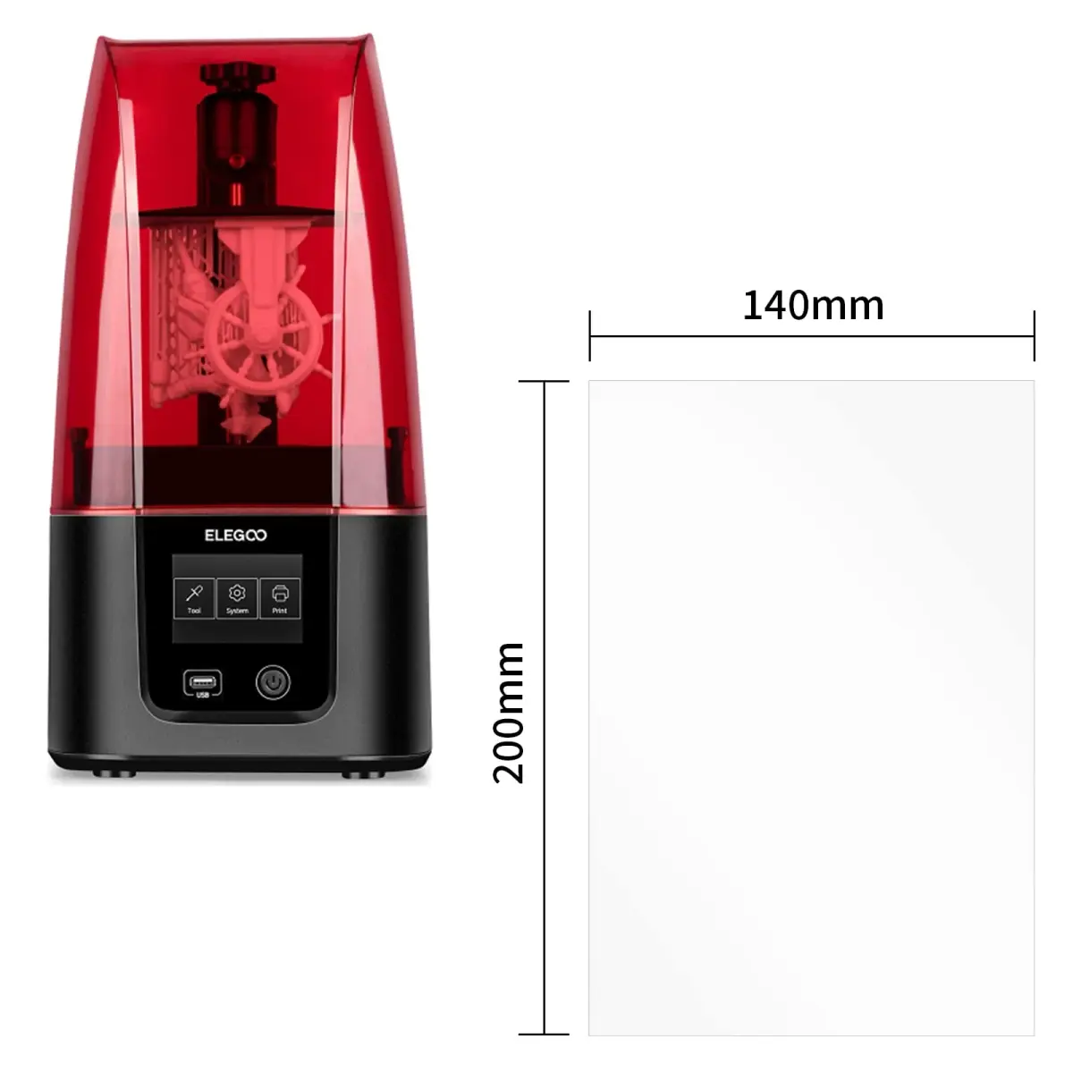 chitu Systems FEP Film Release Films for Elegoo Mars 3/Mars 3 Pro/Photon Mono 2 6.6" 6K LCD 3D Printer 195x146mm (3-Pack, 0.15mm Thick) - view 2