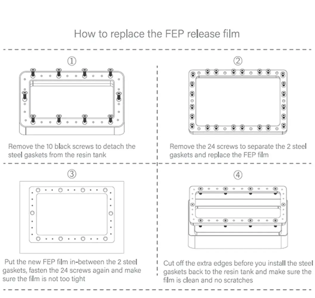 Chitu Systems FEP Film Release Films for Photon M3 Max 13.6" 7K 3D Printer | 390x260mm (15.35x10.24 in) 0.1mm Thickness, 3-Pack - view 5