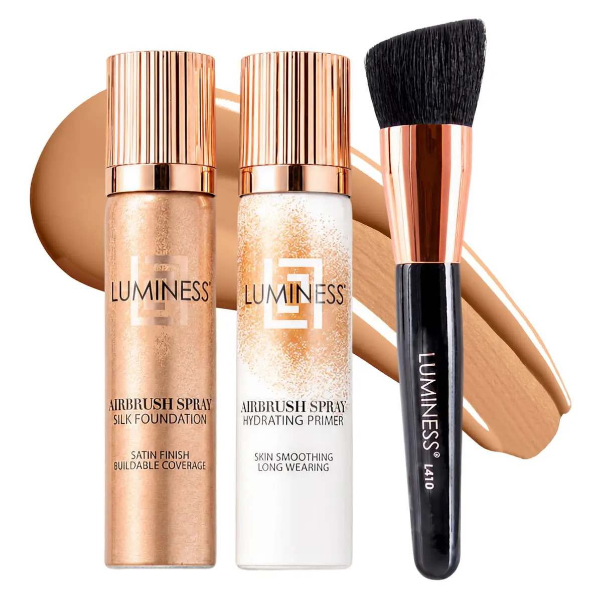 LUMINESS Airbrush Spray Silk Foundation Starter Kit - Light Warm | Buildable, Hydrating, Flawless Finish - main product image